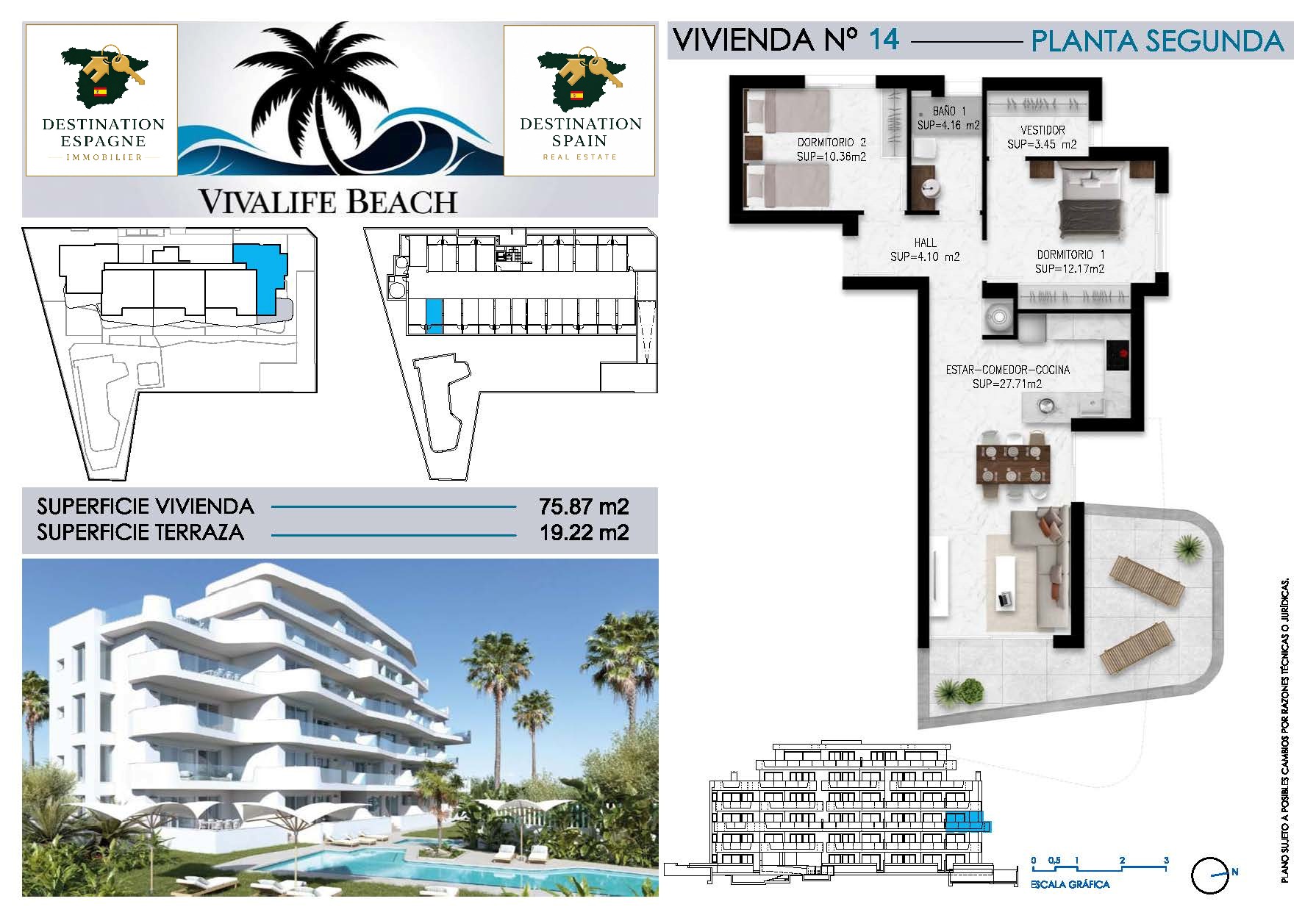 Appartement Touristique de Luxe Neuf au 2ème étage de 76 m2 à Mil Palmeras à Mil Palmeras — photo 12